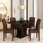 Mesa Com 4 Cadeiras Marrocos 1,36 Imbuia/preto/mar - Móveis A