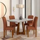 Mesa Com 4 Cadeiras Monterey 1,20 Cin/off/terracota - Móveis