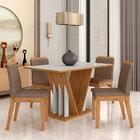 Mesa Com 4 Cadeiras Natalia 1,36 Cinamomo/bra/capuc - Móveis