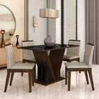 Mesa Com 4 Cadeiras Natalia 1,36 Imb/carraro Pr/beg - Móveis