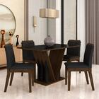 Mesa Com 4 Cadeiras Natalia 1,36 Imbuia/preto/preto - Móveis