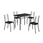 Mesa Com 4 Cadeiras Para Cozinha Rio Teixeira Craquelada Preta