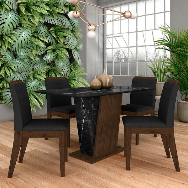 Mesa Com 4 Cadeiras Qatar 1,20 Imb/carraro Pre/pre - Móveis A