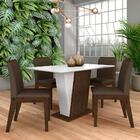 Mesa Com 4 Cadeiras Qatar 1,20 Imb/off/marrom - Móveis Arapon