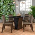 Mesa Com 4 Cadeiras Qatar 1,20 Imb/pre/creme - Móveis Arapong