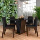 Mesa Com 4 Cadeiras Qatar 1,20 Imb/pre/preto - Móveis Arapong