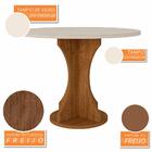 Mesa Com 4 Cadeiras Redonda C/vidro Santorini Fre/off/corino