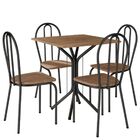 Mesa Com 4 Cadeiras T01 Thais 004 Rattan Preto Fosco 70 Cm