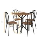Mesa Com 4 Cadeiras T01 Thais 004 Rattan Preto Fosco 70 Cm