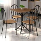 Mesa Com 4 Cadeiras T01 Thais 004 Rattan Preto Fosco 70 Cm