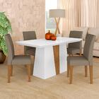 Mesa Com 4 Cadeiras Turim 1,36 Branco/cina/creme - Móveis Ara