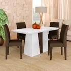 Mesa Com 4 Cadeiras Turim 1,36 Branco/imbuia/marrom - Móveis