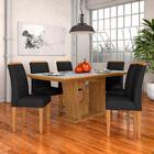 Mesa Com 6 Cadeiras 1,60 Gunma Cin/off White/preto - Móveis A