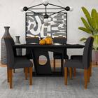 Mesa Com 6 Cadeiras 1,60 Maldivas Preto Fosco/cin/preto - M.