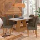 Mesa Com 6 Cadeiras 1,60 Pavia Cinam/off Whi/capucc - Móveis