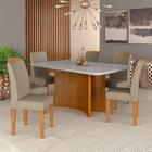 Mesa Com 6 Cadeiras Arezzo 1,60 Cina/off White/marr - Móveis