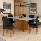 Mesa Com 6 Cadeiras Belluno 1,60 Cin/off/preto -  Móveis Arap