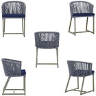 Mesa Com 6 Cadeiras De Jantar Roma 120cm E Noronha Em Alumíni