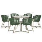 Mesa Com 6 Cadeiras De Jantar Roma 120cm E Noronha Em Alumíni