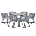 Mesa Com 6 Cadeiras De Jantar Roma 120cm E Noronha Em Alumíni