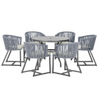 Mesa Com 6 Cadeiras De Jantar Roma 120cm E Noronha Em Alumíni