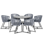 Mesa Com 6 Cadeiras De Jantar Roma 120cm E Noronha Em Alumíni