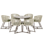 Mesa Com 6 Cadeiras De Jantar Roma 120cm E Noronha Em Alumíni