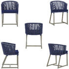 Mesa Com 6 Cadeiras De Jantar Roma 120cm E Noronha Em Alumíni