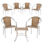 Mesa Com 6 Cadeiras Em Aluminio E Fibra Sintetica Tóquio, Are