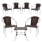 Mesa Com 6 Cadeiras Em Aluminio E Fibra Sintetica Tóquio, Are