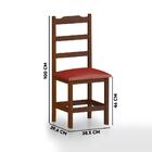 Mesa Com 6 Cadeiras Estofadas Madeira Maciça Castanho Vermelh