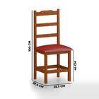 Mesa Com 6 Cadeiras Estofadas Madeira Maciça Mel Vermelho Pér