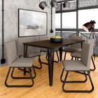 Mesa Com 6 Cadeiras Industrial 1,60 Ibiza Pt/im/beg - Móveis