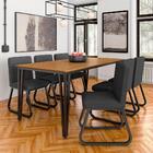 Mesa Com 6 Cadeiras Industrial 1,8 Aspen Pr/cin/grf - Móveis