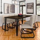 Mesa Com 6 Cadeiras Industrial 1,8 Aspen Pr/imb/beg - Móveis