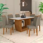 Mesa Com 6 Cadeiras Líbano 1,60 Cin/off White/crem - Móveis A