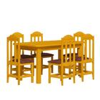Mesa Com 6 Cadeiras Madeira Maciça Cerejeira Assento Estofado