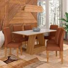 Mesa Com 6 Cadeiras Pierre 1,60 Cin/off White/terra - Móveis