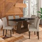 Mesa Com 6 Cadeiras Pierre 1,60 Imbuia/preto/bege - Móveis Ar