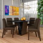 Mesa Com 6 Cadeiras Qatar 1,60 Imb/carraro Pre/marr - Móveis