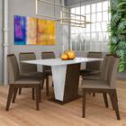 Mesa Com 6 Cadeiras Qatar 1,60 Imb/off White/creme - Móveis A