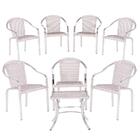 Mesa Com 7 Cadeiras De Aluminio E Fibra Tóquio