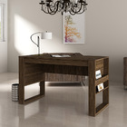 Mesa Com Aplique Para Escritório Home Office Me4146 Mdp Nogal