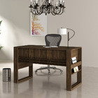 Mesa Com Aplique Para Escritório Home Office Me4146 Mdp Nogal