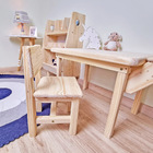 Mesa Com Cadeira Infantil Alecrim Em Madeira - Natural