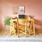 Mesa Com Cavaletes Com Prateleira Em Madeira Mel - Mel