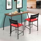 Mesa Com Duas Cadeiras Aço Nobre Com Assento Vermelho