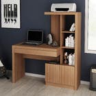 Mesa com Estante Madeira Amêndoa TecnoMobili