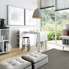 Mesa Com Painel Multiuso 2 Lugares  Branco Tx/branco Tx