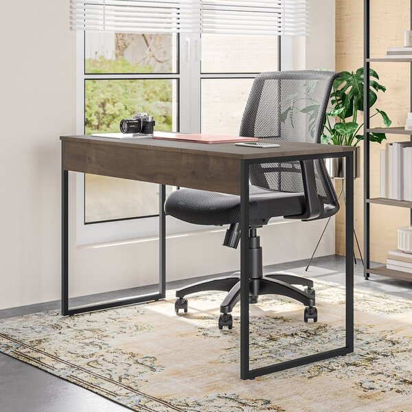 Mesa Com Pé De Aço Para Escritório Design Moderno 90cm Indust